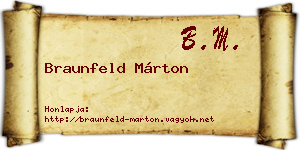 Braunfeld Márton névjegykártya