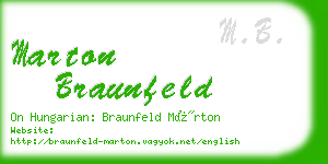 marton braunfeld business card